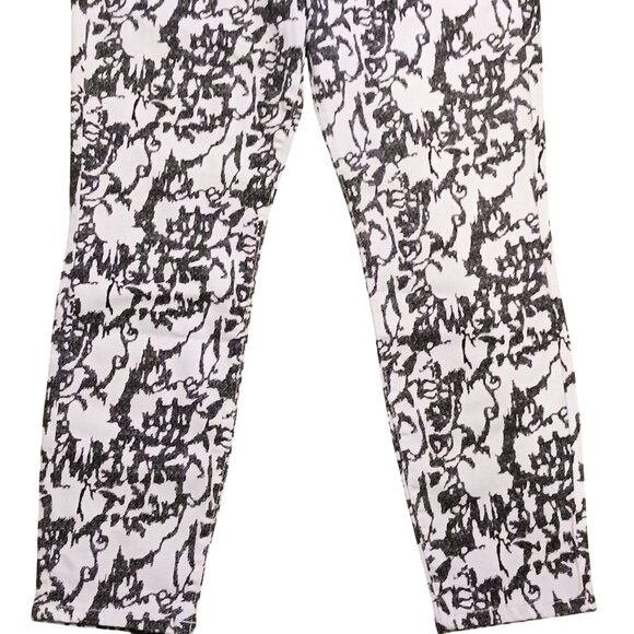 Joe's High Water Ankle Jeans Womens 32 White/Black Abstract Print Denim Pants - Picture 4 of 10